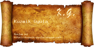 Kuzmik Gyula névjegykártya